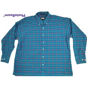 Resistol Rodeo Gear Men's Shirt Button 100% Cotton Blue Plaid XL